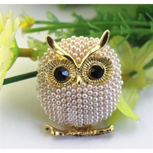 Full Pearl Owl Brooches Animal For women Party Accessories wedding Decoration Jewelry Brooch
