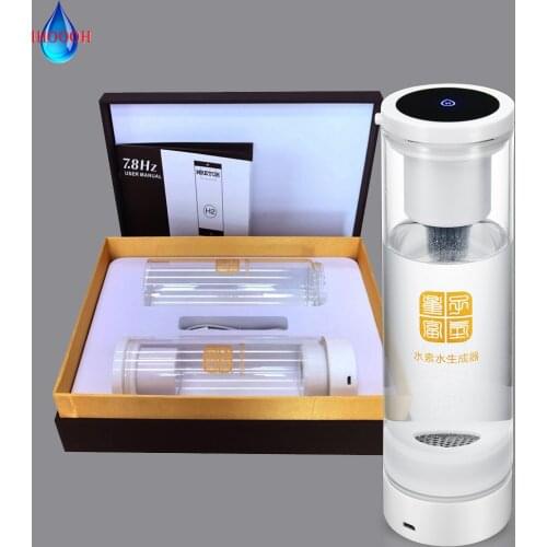 Portable Small Molecule Hertz Water SPE Electrolyzed Hydrogen Improve Immunity Anti-Aging H2 Generator Glass Drinking Bottle