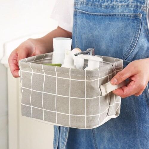 Foldable Desktop Storage Basket Sundries Underwear Toy Storage Box Cosmetic Book Organizer Stationery Container Laundry Basket