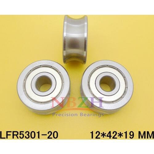 12*42*19mm U bearing steel wheel, LFR5301-20 roller pulley, suitable for 20mm diameter optical axis