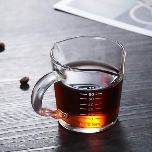 Transparent Mugs Milk Jugs Measuring Cups Glass Measuring Cup Small Milk Cup Kitchen Jigger for Espresso Coffee Double-mouthed