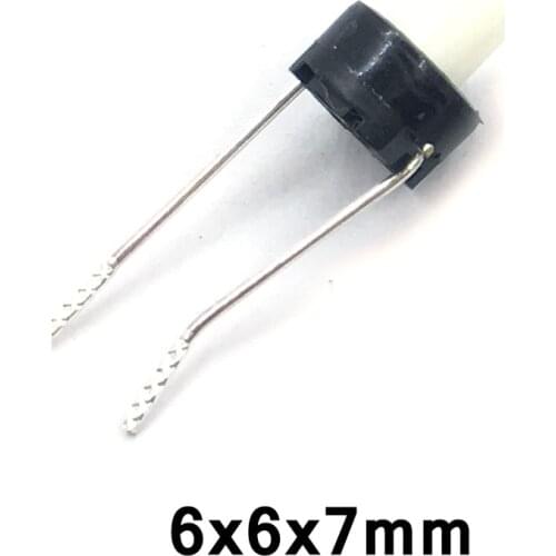 100pcs 6*6*7mm DIP 6X6X7 mm Tactile Tact Push Button Micro Switch Momentary for white head, bulk