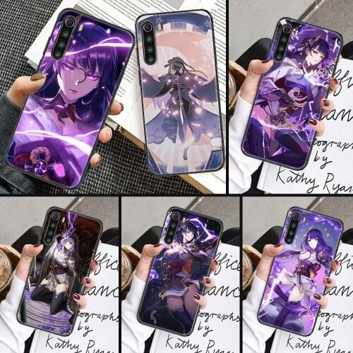 RAIDEN SHOGUN Genshin Impact Phone Case For Xiaomi Redmi Note 7 8 9 10 7A 8T 9A 9T 9S 10S Pro black art Etui silicone waterproof