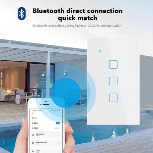 Smart Touch Switch US Standard Wireless Remote Control Tuya Smart Wall Switches 100V-240V 1/2/3/4 Gang Light Switches Dropship