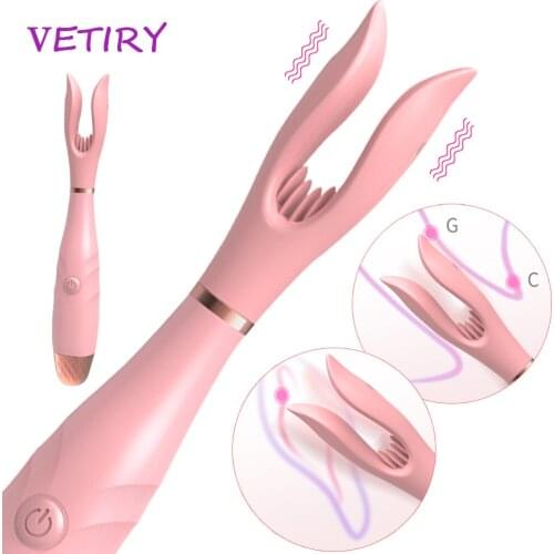 G-spot Vibrator Double Clip Vibrating 10 Modes Sex Toys Female Masturbation Clitoris Stimulator for Woman Nipple Clamps