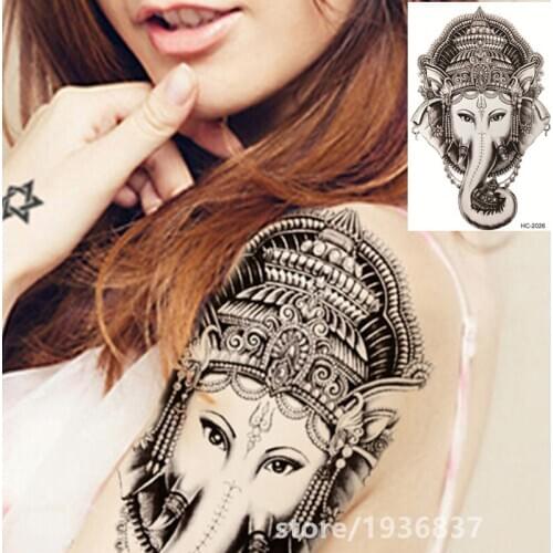 Nu-TATY Waterproof Temporary Tattoo Sticker 22 Set Strange Pattern Style Wild Elephant Thailand Elephant God