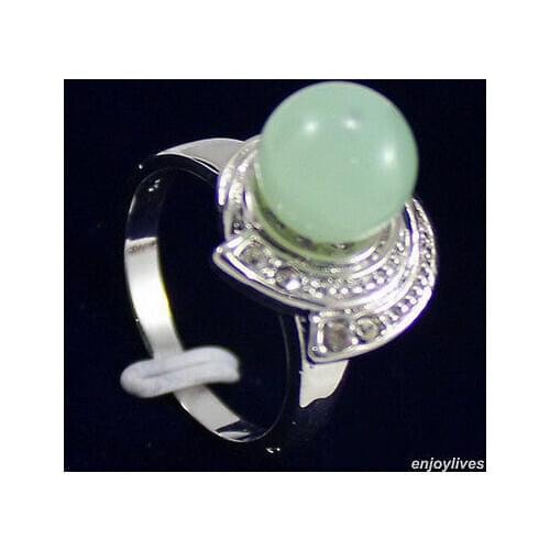 Yellow Gray Green Red Brown Pink Purple Shell Pearl Jade Platinum Plated Rings