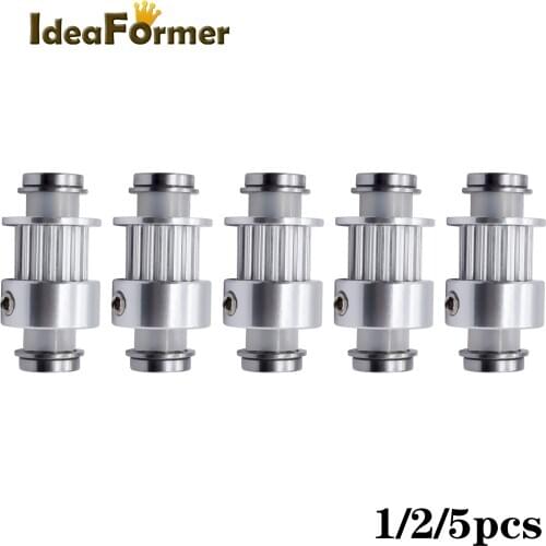 1/2/5/10pcs Replicator MK7 MK8 Y axis Belt Transmission Pulley 16 tooth 13*13*26mm for Timing Belt Aluminum 3D Printer Parts