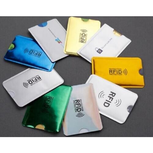 10Pcs Anti Rfid Bank Card Holder Metal NFC Blocking Reader Lock ID Credit Card Bag Men Women Laser Aluminium Card Case Protect
