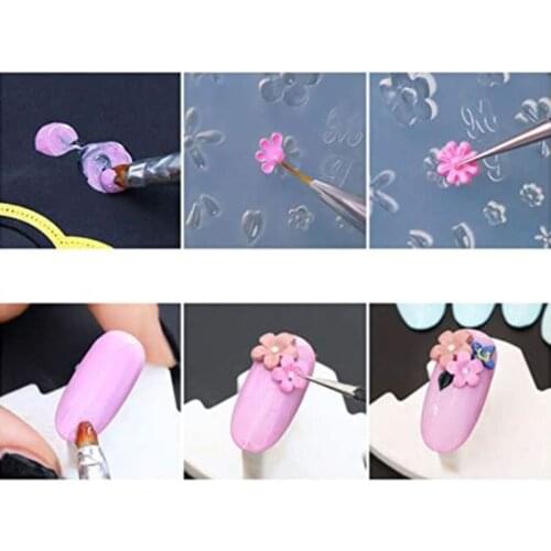 12Pcs Mini Nail Art Silicone Mold Leaves Flower Animals Template Resin Molds Kit J78F