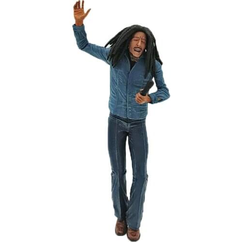 18cm Bob Marley Music Legends Singer & Microphone PVC Action Figure Collectible Model Toy