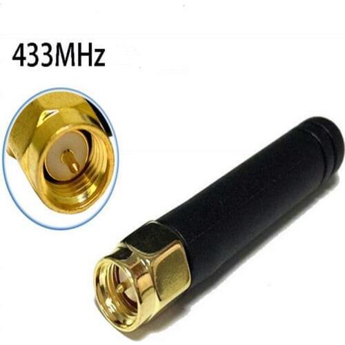 5 PCS 433MHZ rubber 2dbi gains 433 mhz antenna with SMA male plug straight connector