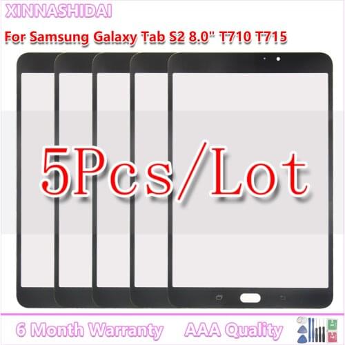 5pcs/For T710 Front Screen For Samsung Galaxy Tablet PC Tab S2 SM-T710 T710 T715 SM-T715 Touch Panel Glass Digitizer Replacement