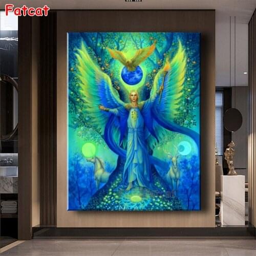 Torchbearer Angel 5D DIY Diamond painting Cross stitch Full Square Round Diamond Embroidery Diamond mosaic Cartoon Gift PP1695