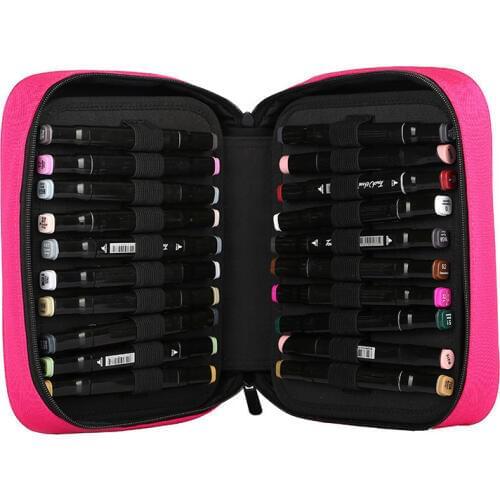 Large Capacity Fold Oxford Marker Pen Case 40 Holes Handbag Pencil Bag Student Stationery Art Supplies Estuche Escolar