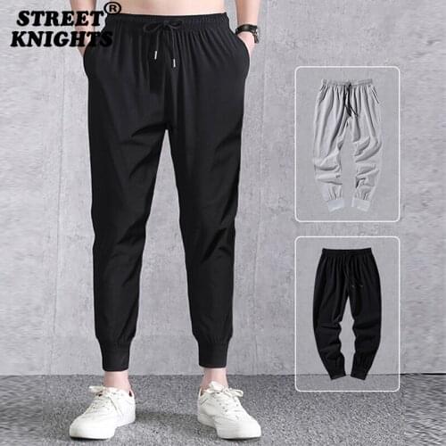 Men Casual Pants Men Joggers Sweatpants Solid Color Elastic Waist Trousers Fitness Sportswear Fashion Summer Spring Sweatpants