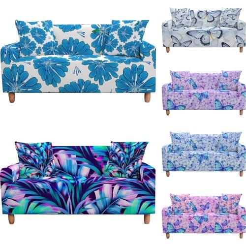 Butterfly Sofa Cover Elastic Sofa Covers for Living Room Dustproof Armchair Loveseat Cover Longue Chaise Cover 1/2/3/4 Seater