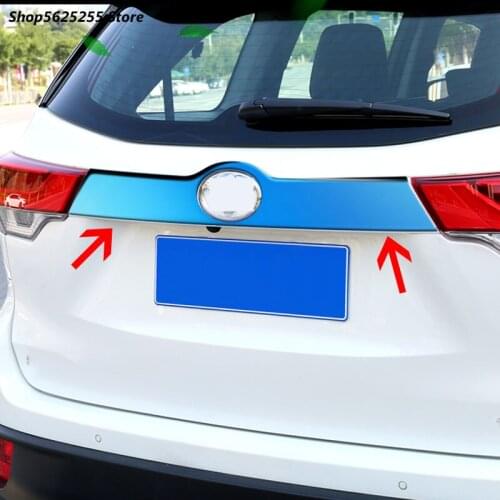 Tailgate Middle Trim For Toyota Highlander 2017 2018 2019 2020 Accessories Trunk Decorative Strip Anti-collision Sticker