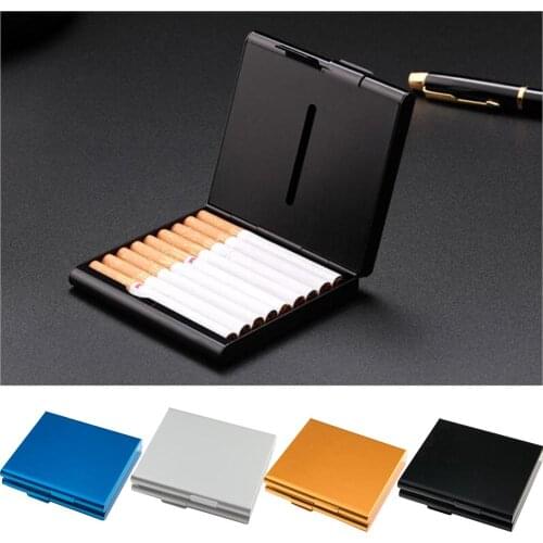 Double Layer Creative Aluminum Alloy Cigarette Case Ultra-thin Folio Cigar Storage Box Metal Container Can Hold 20 Cigarettes