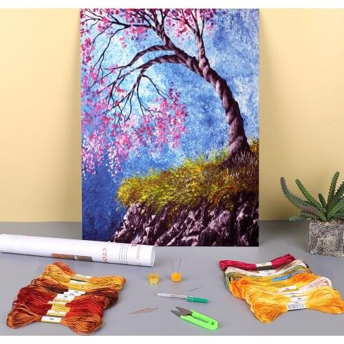 Natural Scenery Twist Pre-Printed 11CT Cross Stitch DIY Embroidery Full Kit DMC Threads Sewing Knitting Handmade Wholesale