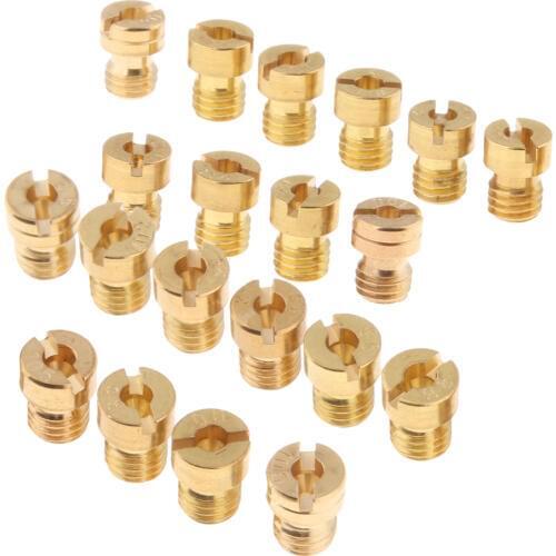 20pcs Carburetor Main Jet Kit For PWK Keihin 85 88 90 92 94 95..120 122 124 , Thread Size: M5, Length: 8mm