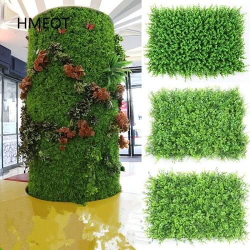 40*60 Artificial Plants Wall Panel Hotel Shop Window Garden Backdrop Decor Turf Green Grass Outdoor Lawn Eucalyptus Leaf Wedding