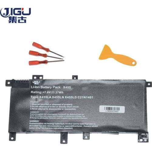 JIGU 4Cells Laptop Battery C21IN401 C21INI401 C21N1401 C21PqCH For Asus A455L K455LD NOTEBOOK X455 X455LA X455LD X455DG X455LF