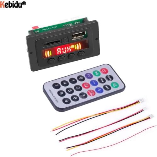 Kebidu DC 12V MP3 WMA Decoder Board Bluetooth 5.0 Car Wireless Radio Module Support FM TF USB Recorders For Car Accessories