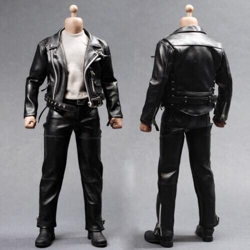Tbleague 1/6 Scale Leather Black Jacket Suit Set Arnold Punk Locomotive Clothes Model for 12in Male Figure M35 M32 M31 Body Doll