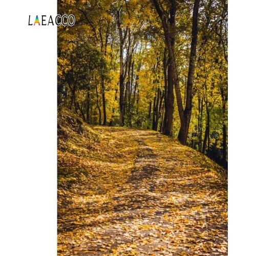 Laeacco Fall Scenery Forest Trees Leaves Vintage Portrait Photography Backgrounds Autumn Backdrops Baby Portrait Photocall Props