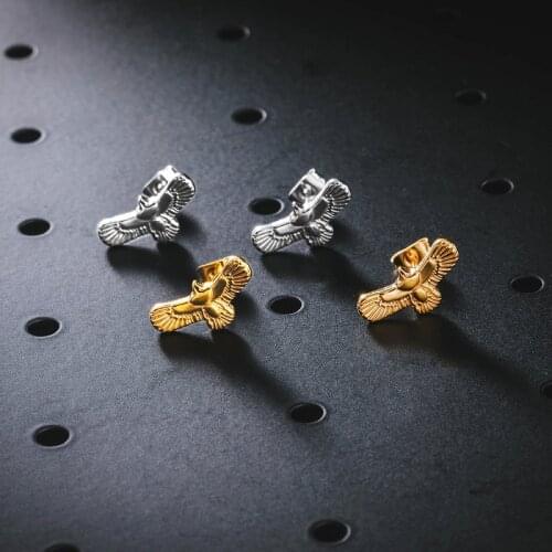 Personality Titanium Steel Flying Eagle Stud Earring Couple Stud Earring Retro Fashion Thanksgiving Party Anniversary Lover Gift