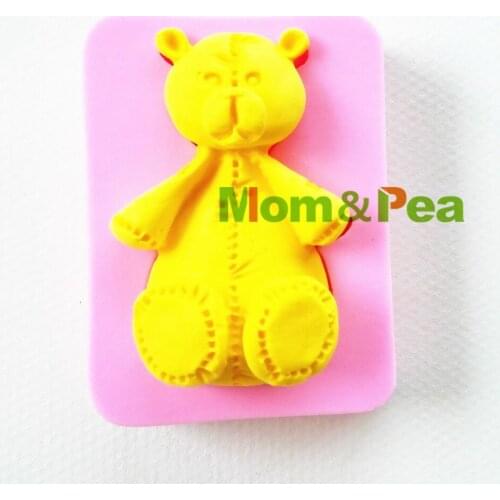 Mom&Pea 0819 Free Shipping Bear Shaped Silicone Mold Cake Decoration Fondant Cake 3D Mold Food Grade