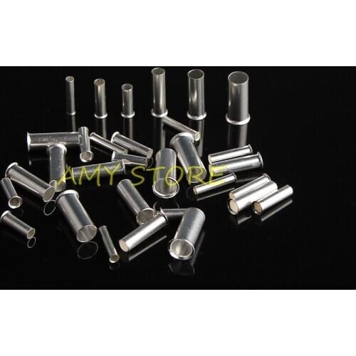 100Pcs 20AWG Bootlace Cooper Ferrules 0.75mm2 Wire Copper Colding Pressing Connector Non Insulated Pin End Terminal EN7508