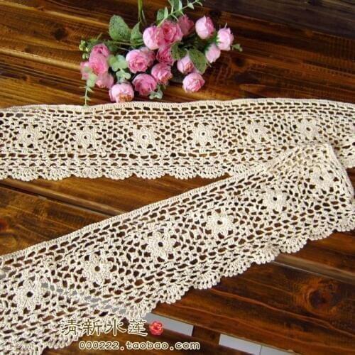 Fashion Chinese traditional crochet decoration wide laciness vintage cutout diy decoration accessories beige lace for Russia