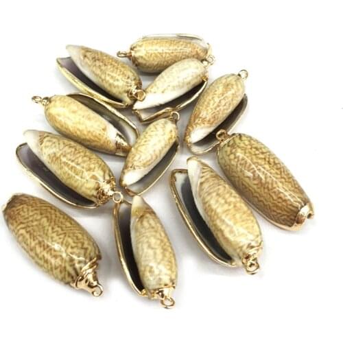 Natural shell fashion Conch Pendants Exquisite Charms for Jewelry Making DIY Bracelet Necklaces earring Accessories Size 15x30mm