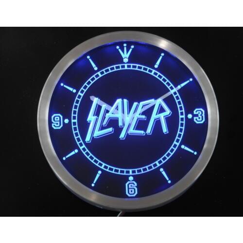 Nc0161 Slayer Bar Beer Neon Light Signs LED Wall Clock