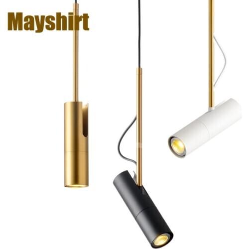 Nordic Gold LED Pendant Lights Modern Living Room Decor Ceiling Spotlights Track Bedroom Lamp Cafe Bar Restaurant Light Fixture