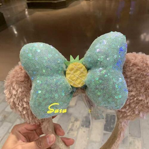 New original summer fruit series Duffy Shirley bow cute hair hoop sequin EARS COSTUME Headband Cosplay Plush Adult/Kids Headband