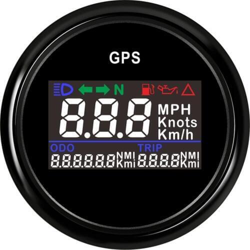 New Style 52mm Digital GPS Speedometer 0-999MPH Knots Km/h Odometers Trip Meters with Fuel Oil Pressure & Failure Alarm Function