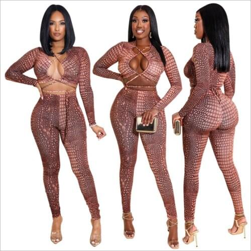Bodycon Bandage Party Two Piece Outfits for Women Clubwear Crop Top and Stacked Pants Set Sexy 2 Piece Set Women Fall 2021