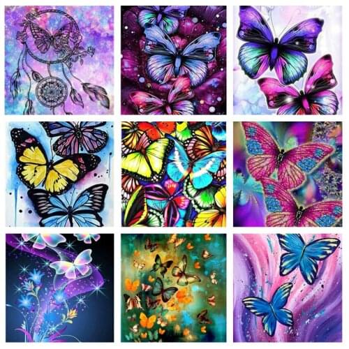 Full Square AB diamond 5d Diamond Painting butterfly flower Velvet canvas Diamond Embroidery Decorations For Home