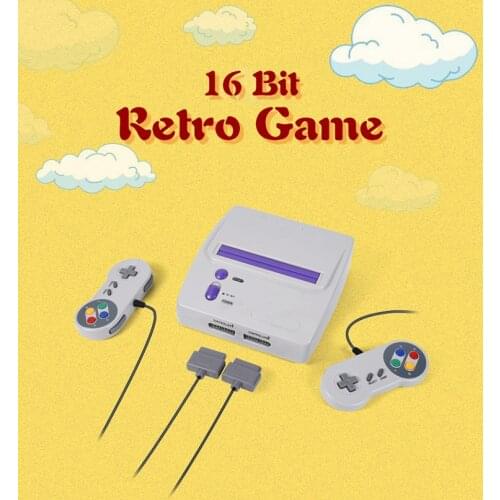 RETROAD C38 16Bit Super Entertainment Clone TV Game System With S-Video Two Controllers Grey Colour