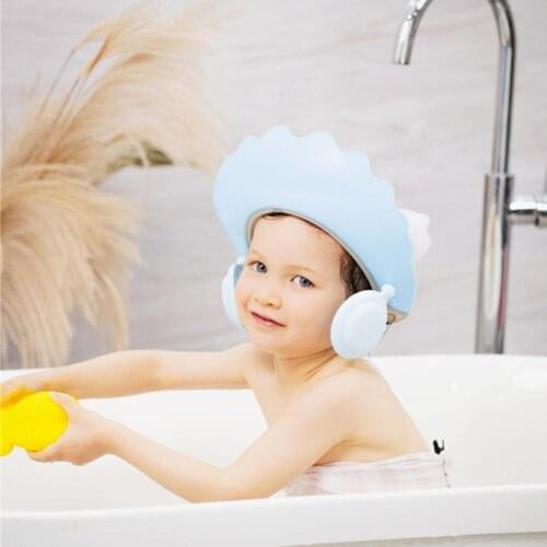 Baby Shower Cap Adjustable Hair Wash Hat for Newborn Infant Ear Protection Safe Children Kids Shampoo Bath Head Cover