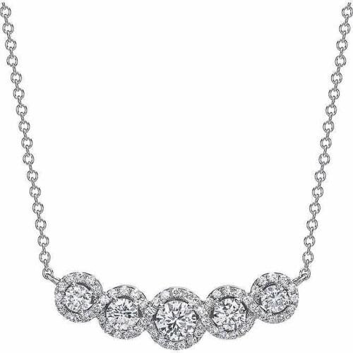 Huitan Chic Bridal Wedding Necklaces With Round White Cubic Zirconia Marriage Ceremony Party Necklace Fashion Jewelry for Women