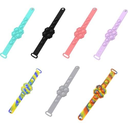 Silicone Bubble Wristband Mini Dimples Bracelet Fidget Sensory Toy Finger Decompression Game Stress Reliever