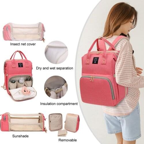 Diaper Bag for Baby Care USB Multifunctional Maternity Nappy Stroller Bags Large Capacity Baby Bed Backpack Travel Nursing Bag