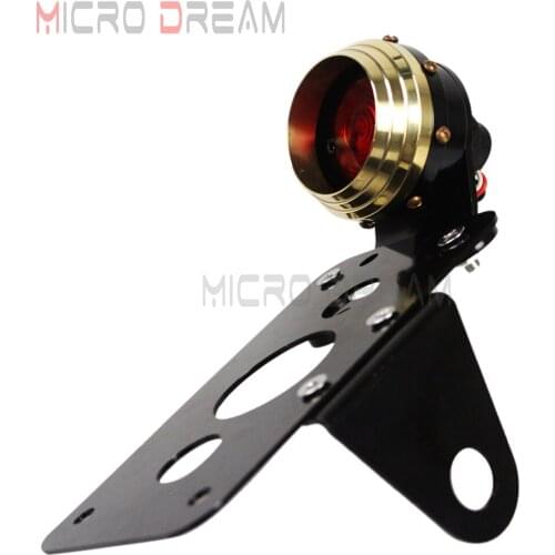 DC 12V LED Moto Taillights Motorcycle Tail Brake Stop Light Racer For Chopper Bobber Motorcycle Side Mount License Plate Bracket