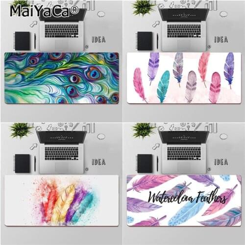 Maiyaca Vintage watercolor feather Natural Rubber Gaming mousepad Desk Mat Free Shipping Large Mouse Pad Keyboards Mat