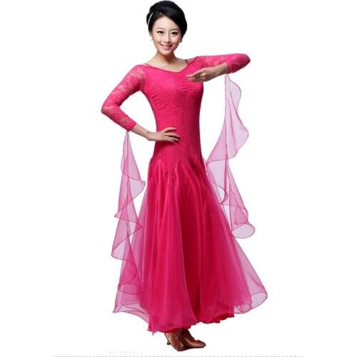 Ballroom dance dress lady red/rose/black lulu/jazz/tango/waltz dance dress competition/performance marine costumes for women