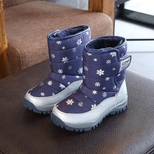 Winter Platform Girls boots Mid-Calf Childrens Rubber Boots Outdoor Warm Winter Shoes for girl Big Kids Hot Snow Boots